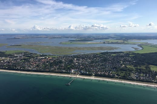 Blick auf Zingst bei Ostsee Rundflüge