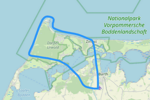 Helikopter Rundflug Route A Barth Darßer Urwald Prerow