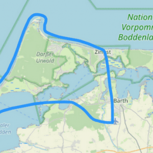 Helikopter Rundflug Route B Barth Darßer Leuchtturm - Wustrow - Prerow