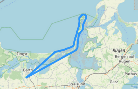 Helikopter Rundflug Route C Barth Zingst Pramort Hiddensee