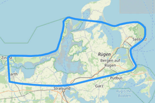 Helikopter Rundflug Route D Zingst Hiddensee Rügen Kap Arkona