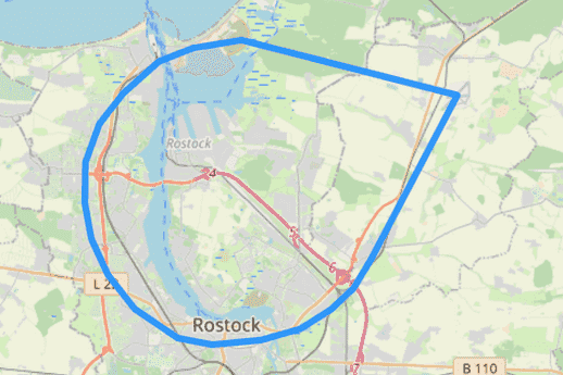 Hubschrauber Route A Rostock Regional