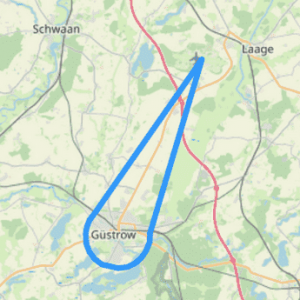 Hubschrauber Route B Barlachstadt Güstrow mit Inselsee