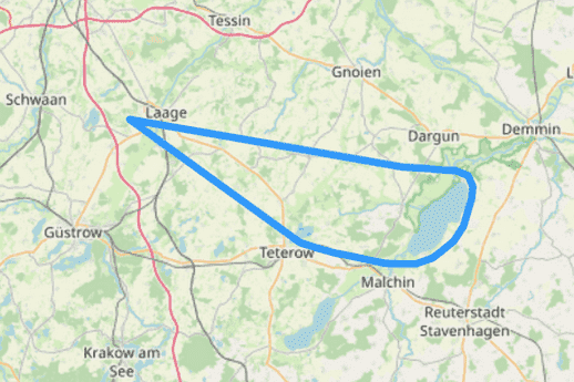 Hubschrauber Route D die Heiden von Kummerow Mecklenburgische Schweiz