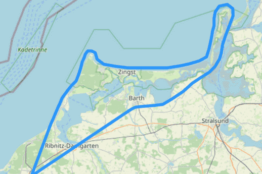 Hubschrauber Route E Hiddensee und Fischland