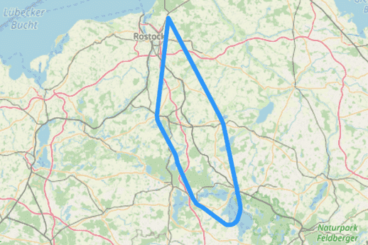 Hubschrauber Route G Mecklenburgenburgische Seenplatte