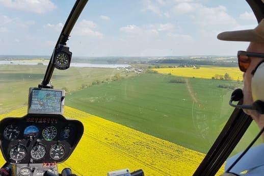 Panoramblick Hubschrauber Flughafen Barth