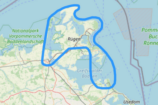 Route 7 Rund um Rügen Peenemünde