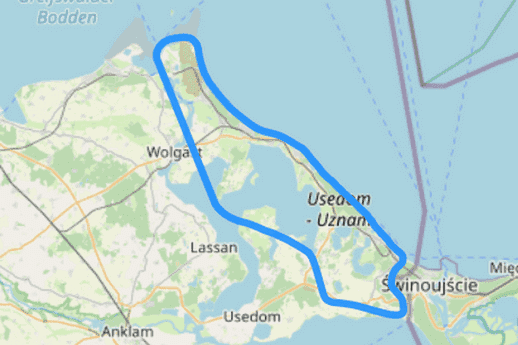 Route B Usedom auf einen Blick