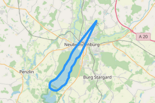 Route B über den Tollensesee