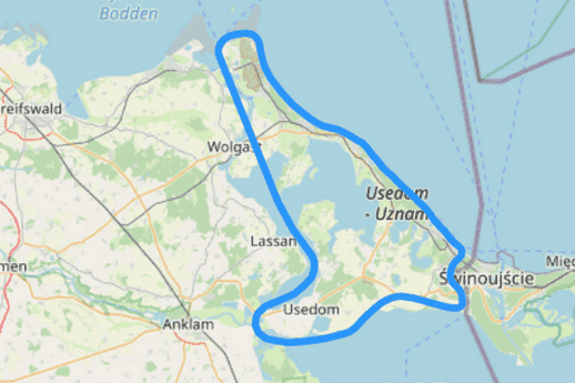 Route C Konturenfliegen um Usedom