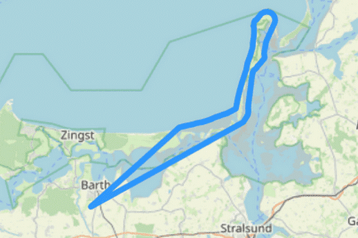 Route C Zingst Insel Hiddensee Pramort