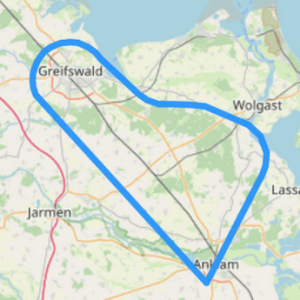 Route C über den Dächern von Greifswald