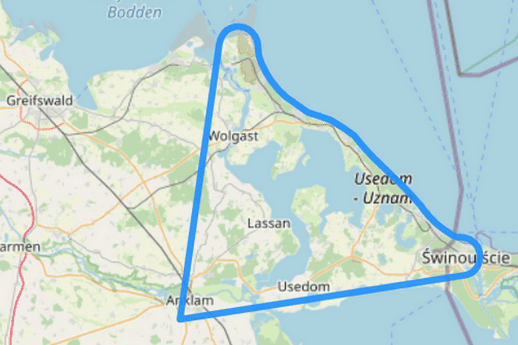 Route E Großer Insel Usedom Rundflug