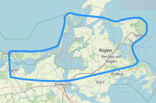 Route E Hiddensee Rügen Kreideküste