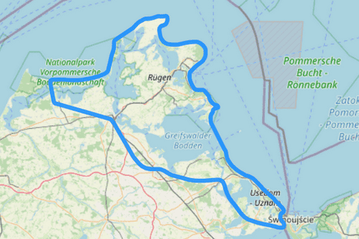 Route E Usedom Rügen Fischland