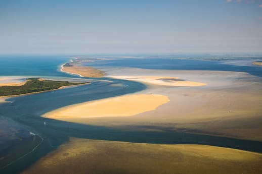 Fliegen Bodden Sandhaken Nehrungen Fischland Darß Zingst