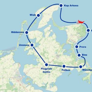 Rundflug 5 Hiddensee Ummanz Wiek Kap Arkona Glowe Kreideküste Prora Binz Putbus ab Flugplatz Güttin Rügen