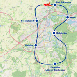 Rundflug A Heiligen Geist Lübeck Holstentor Bad Schwartau Trave Rathaus Stockelsdorf Altstadt ab Flughafen Lübeck