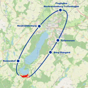 Rundflug B Burg Stargard Tollensesee Nonnenhof ab Flughafen Neubrandenburg Trollenhagen