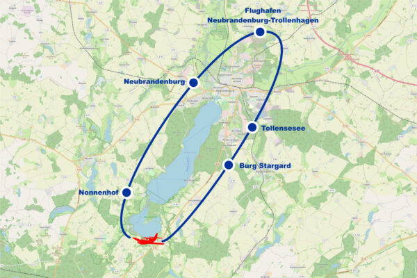 Rundflug B Burg Stargard Tollensesee Nonnenhof ab Flughafen Neubrandenburg Trollenhagen