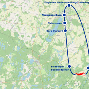 Rundflug C Feldberger Seenlandschaft Burg Stargard Tollensesee Feldberg ab Flughafen Neubrandenburg Trollenhagen