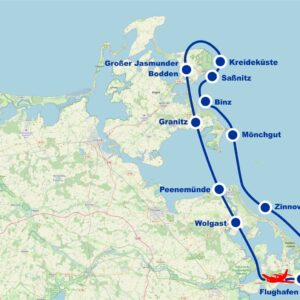 Rundflug D Rügen Putbus Kreideküste Saßnitz Binz Mönchgut Peenemünde ab Flughafen Heringsdorf Usedom