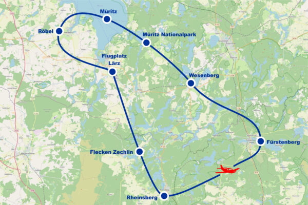 Rundflug E Mecklenburgische Seenplatte Flecken Zechlin Rheinsberg Fürstenberg Röbel Wesenberg Müritz Nationalpark ab Flugplatz Müritz Airpark Lärz