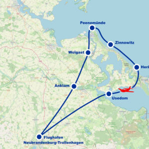 Rundflug F Anklam Usedom Wolgast Peenemünde Zinnowitz Herimgsdorf ab Flughafen Neubrandenburg Trollenhagen